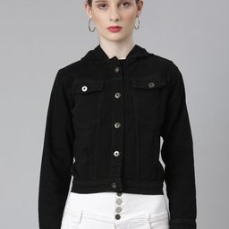 SHOWOFF Spread Collar Windcheater Cotton Denim Jacket-40