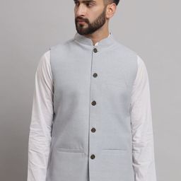 Latest Chikan Garments Mandarin Collar Nehru Jacket image 1