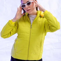 Freehand by The Indian Garage Co Women Yellow Outdoor Parka Jacket-picture-44
