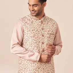 Manyavar Men Floral Printed Nehru Jacket-23