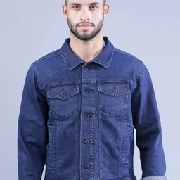 t-base Men Solid Denim Jacket-image-83