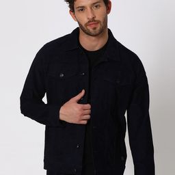 Mufti Spread Collar Velvet Jean Trucker Jacket-picture-34
