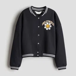 H&M Printed Sweatshirt Baseball Jacket-57