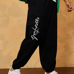 Styli Men Slogan Printed Oversized Joggers with Slip Pocket-picture-6