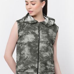 UZARUS Abstract Printed Hooded Lightweight Sporty Jacket-1