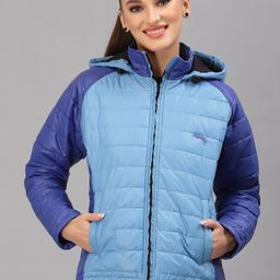 JUMP USA Women Blue Lightweight Puffer Jacket-image-12