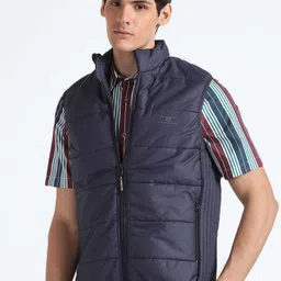 Flying Machine Stand Collar Sleeveless Padded Jacket-29