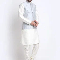 KRAFT INDIA Mandarin Collar Kurta with Churidar & Nehru Jacket-picture-46
