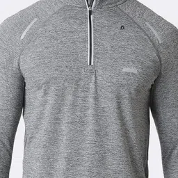 van heusen innerwear Van Heusen Men Grey Solid Swift Dry Odour Shield Active Jacket image 4