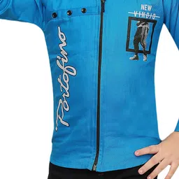 BAESD Boys Graphic Printed Lightweight Open Front Jacket image 2