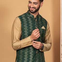 KISAH Geometric Printed Nehru Jacket image 2