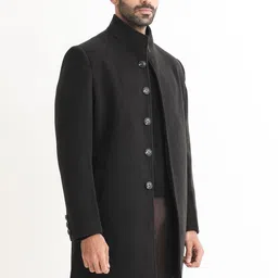 RARE RABBIT Men Dune Tailored Fit Mock Collar Open Front Jacket image 3