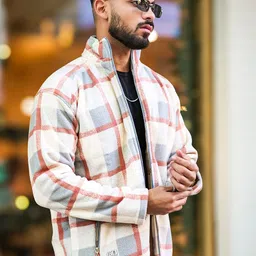 Maniac Men Checked Open Front Jacket image 3