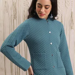 Vishudh Teal Open Front Jacket image 4