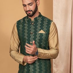 KISAH Geometric Printed Nehru Jacket image 4