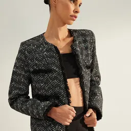 Trendyol Self Design Crop Open Front Jacket image 4