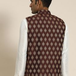 SOJANYA Men Woven Design Nehru Jacket image 5