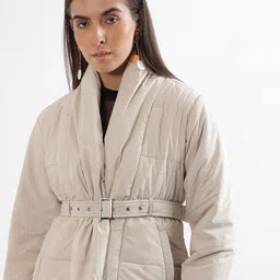 ELLE Shawl Collar Open Front Jacket With Belt image 3