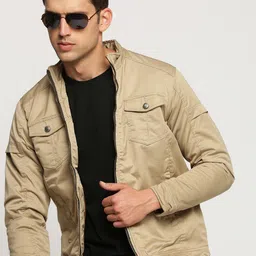 SHOWOFF Mock Collar Windcheater Cotton Open Front Jacket-28