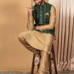 KISAH Geometric Printed Nehru Jacket image 5