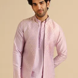 KISAH Woven Design Longline Nehru Jacket-11