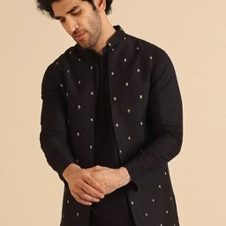 KISAH Embroidered Longline Nehru Jacket-34