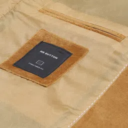 MR BUTTON Men Brown Solid Nehru Jacket image 3