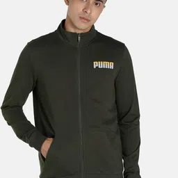 Puma Men Green Cotton Slim Fit India Sweat Jacket-image-1