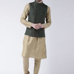 KISAH Men Olive Green Kurta with Churidar-picture-57
