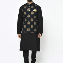KISAH Mandarin Collar Kurta with Churidar & Nehru Jacket-picture-15