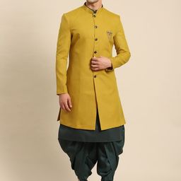 Kisah Cotton Kurta with Dhoti & Jacket Sherwani Set-picture-15