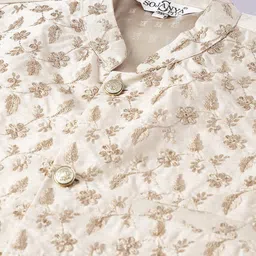 SOJANYA PLUS Ethnic Motifs Woven Design Kurta With Pyjamas & Nehru Jacket image 3