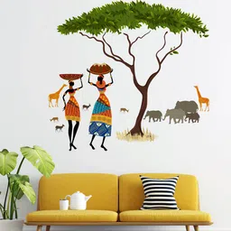 rawpockets African Jungle Story PVC Vinyl Wall Stickers-image-1