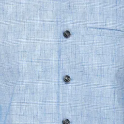 Exotic India Double Chceked Woven Nehru Jacket-image-45