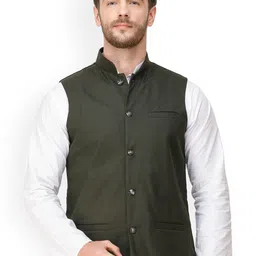 Exotic India Stripes Woven Nehru Jacket-picture-15