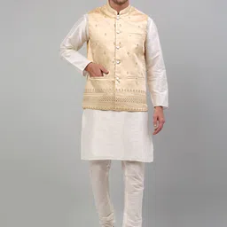 Jompers Embroidered Silk Cotton Nehru Jackets-50