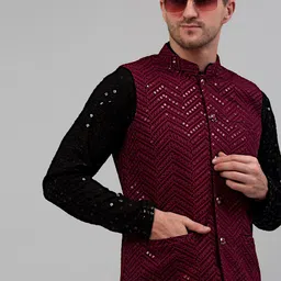 Jompers Embroidered Nehru Jacket-picture-16