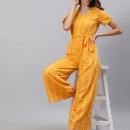 Jaipur Kurti Striped Basic Jumpsuit With Two Side Pockets-image-62