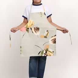Arrabi Kids Grey & Green Printed Apron With 2 Patch Pockets image 4