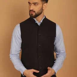 even Mandarin Collar Woollen Nehru Jackets-55