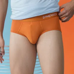 Micro Modal Moisture Wicking Orange Solid Men Brief-picture-18
