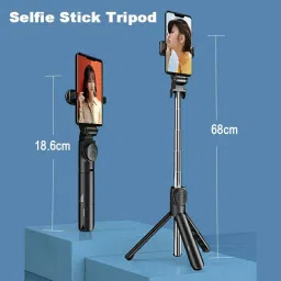 G2L 2 in 1 Wireless Selfie Stick Tripod with Bluetooth Shutter Remote Monopod, Tripod image 2