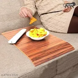timbadiya enterprise Wooden Sofa Armrest Tray |Tambour Tray|Flexible And Foldable Tray Serving Set image 5