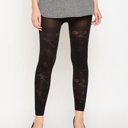 Lebami Women Black Self-Design Stockings-image-58