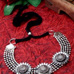 Moedbuille Brass Silver-Plated Choker Necklace-image-30