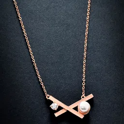 MINUTIAE Rose Gold & White Brass Rose Gold-Plated Necklace-picture-7