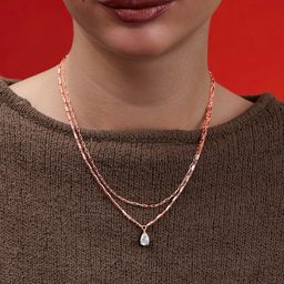 MINUTIAE Brass Rose Gold-Plated Layered Necklace-image-73