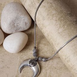 Jazz and Sizzle German Silver Silver-Plated Oxidised Necklace-image-44