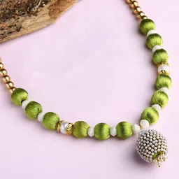 AKSHARA Girl Gold Plated Silk Thread Necklace-image-64