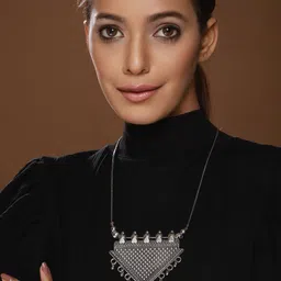 Anouk Silver-Plated Oxidised Necklace-46